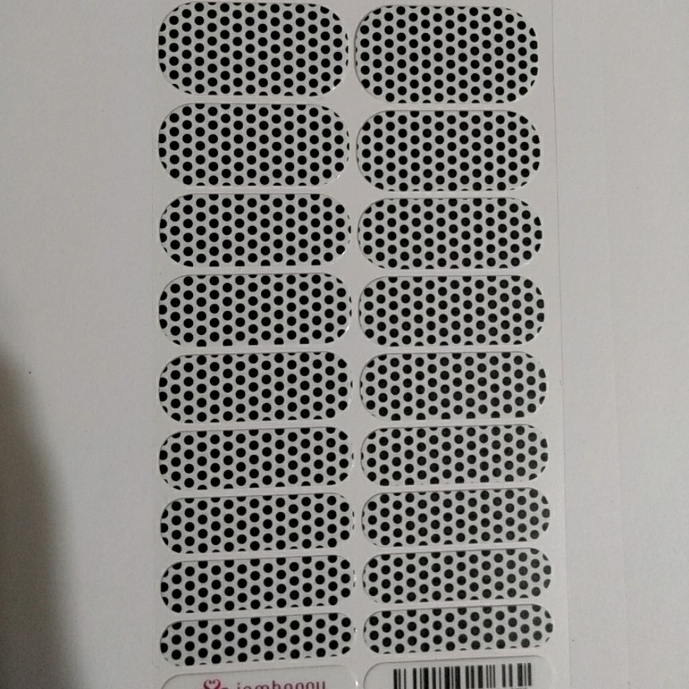 Jamberry White and Black Polka